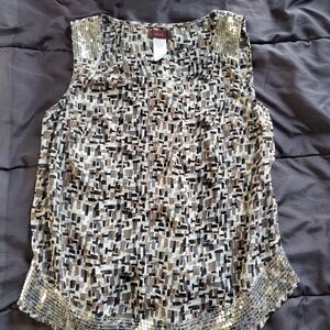 Large sheer tank with sequin accent
